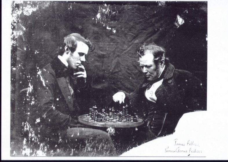 James Fellows and Samuel James Fellows playing chess